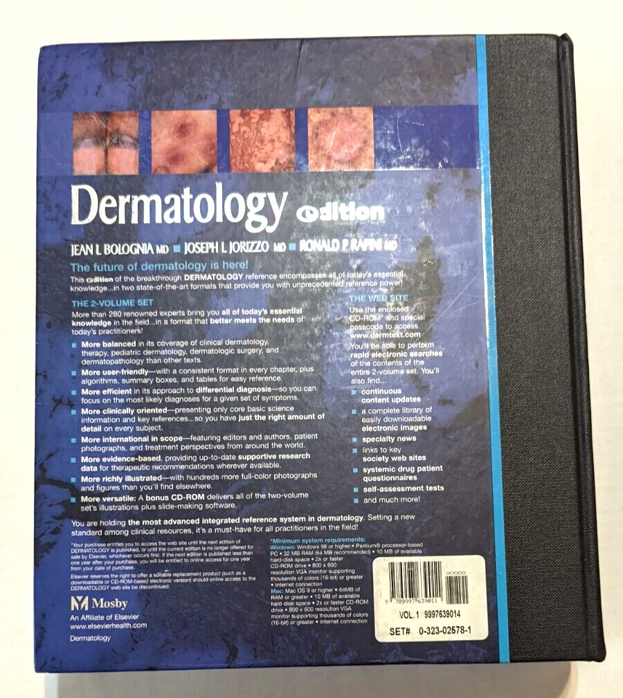 Dermatology Medical Text – 2 Volume Set, Jean Bologinia 2003