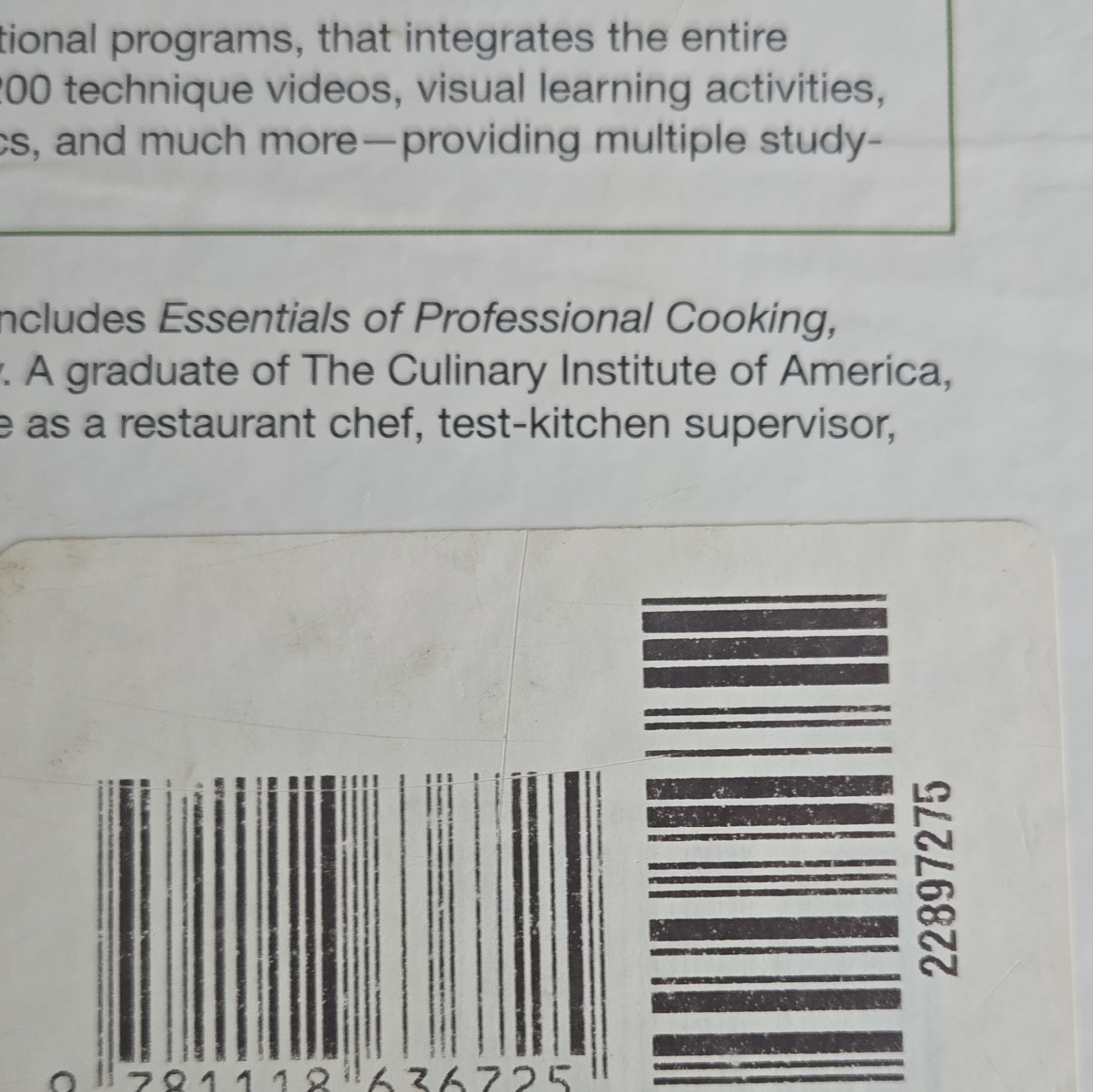 Professional Cooking Eighth Edition by Wayne Gisslen Hardcover Culinary Textbook