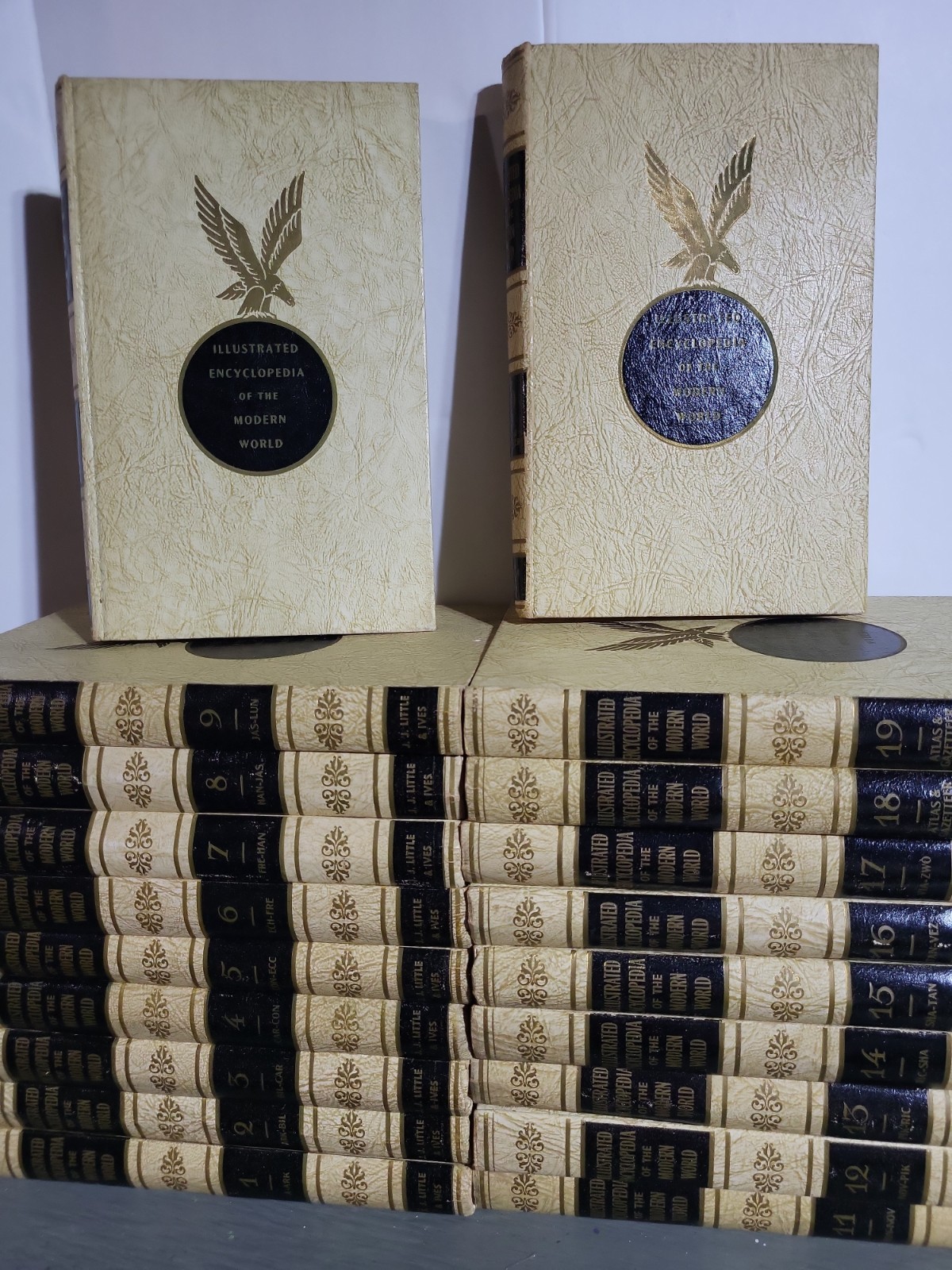 Encyclopedia 1956 Illustrated Encyclopedia Of The Modern World 20 Volumes Vtg.