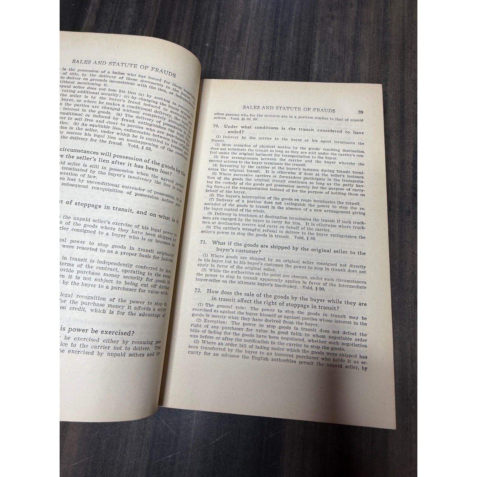 Owens Law Quizzer 1933 Sixth Edition West Publishing Co Legal Study Aid