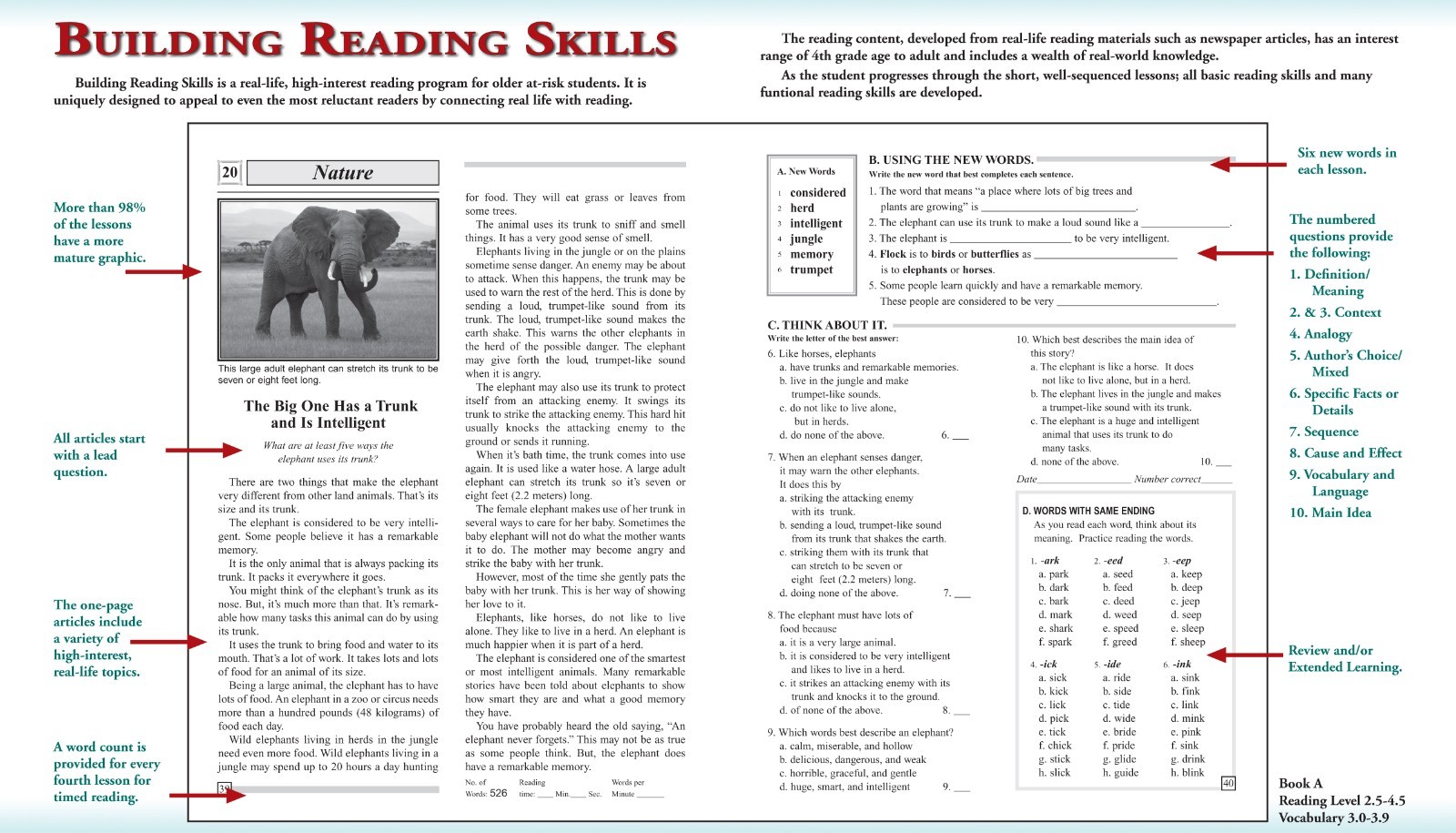 Building Reading Skills Book A, Student & Teacher Edition
