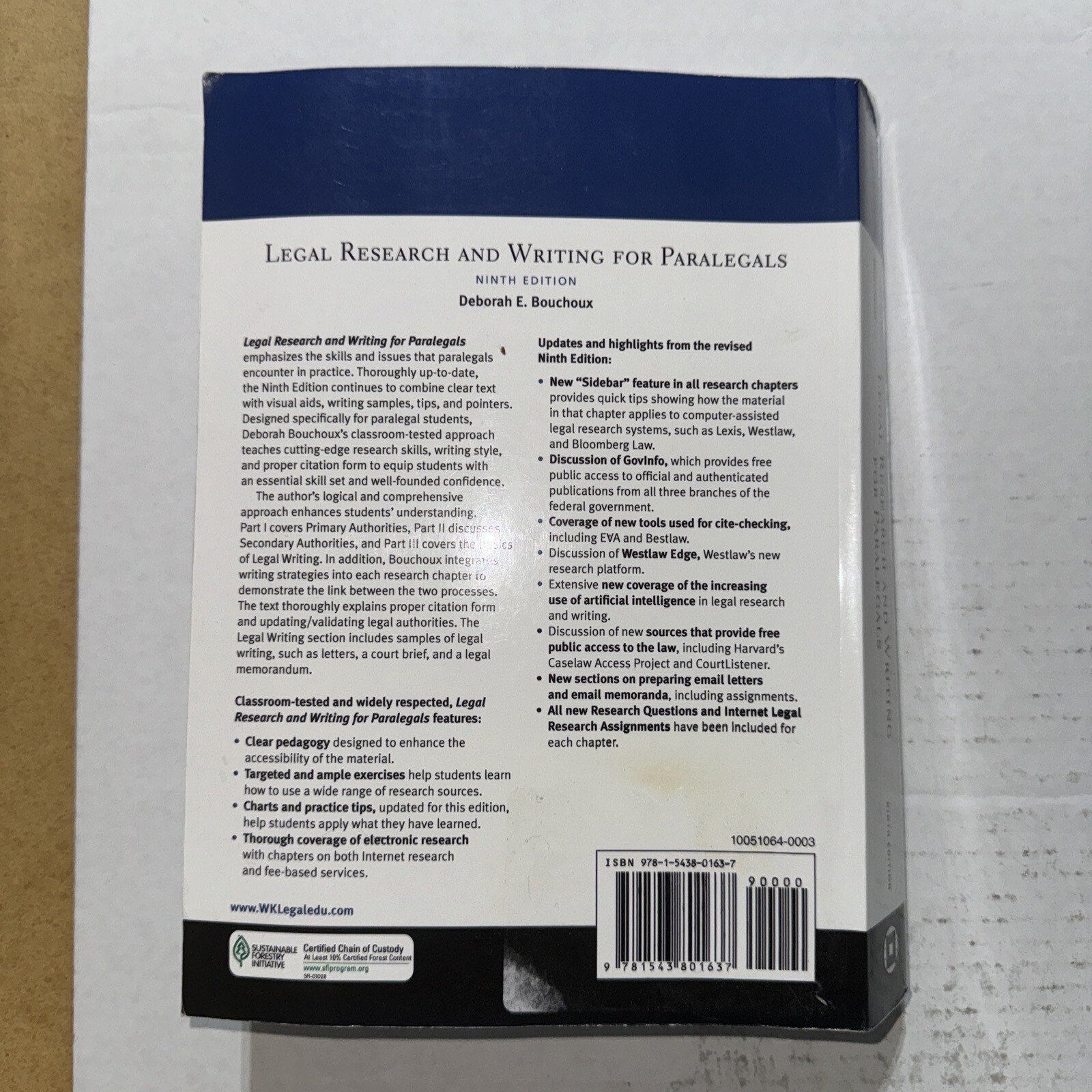 Aspen Paralegal Ser.: Legal Research and Writing for Paralegals by Deborah E….