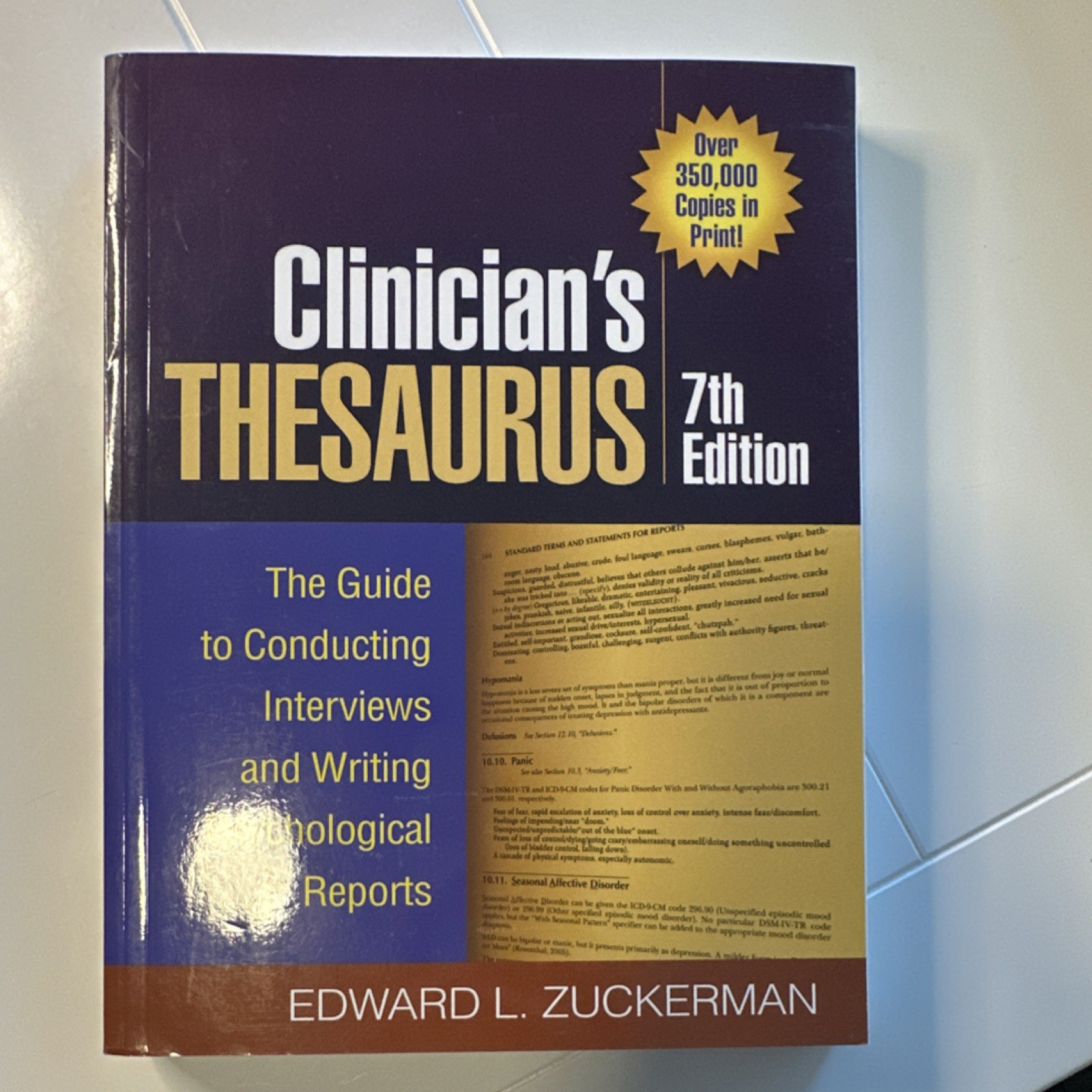 Clinician’s Thesaurus 7th Edition by Edward L. Zuckerman Psychology Textbook