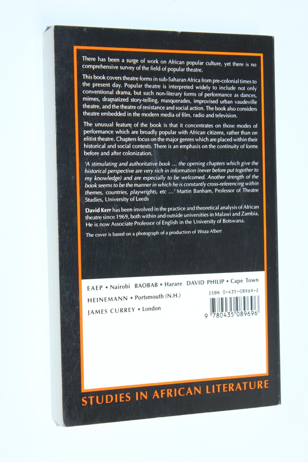 African Popular Theatre by David Kerr (1995) Studies in African Literature