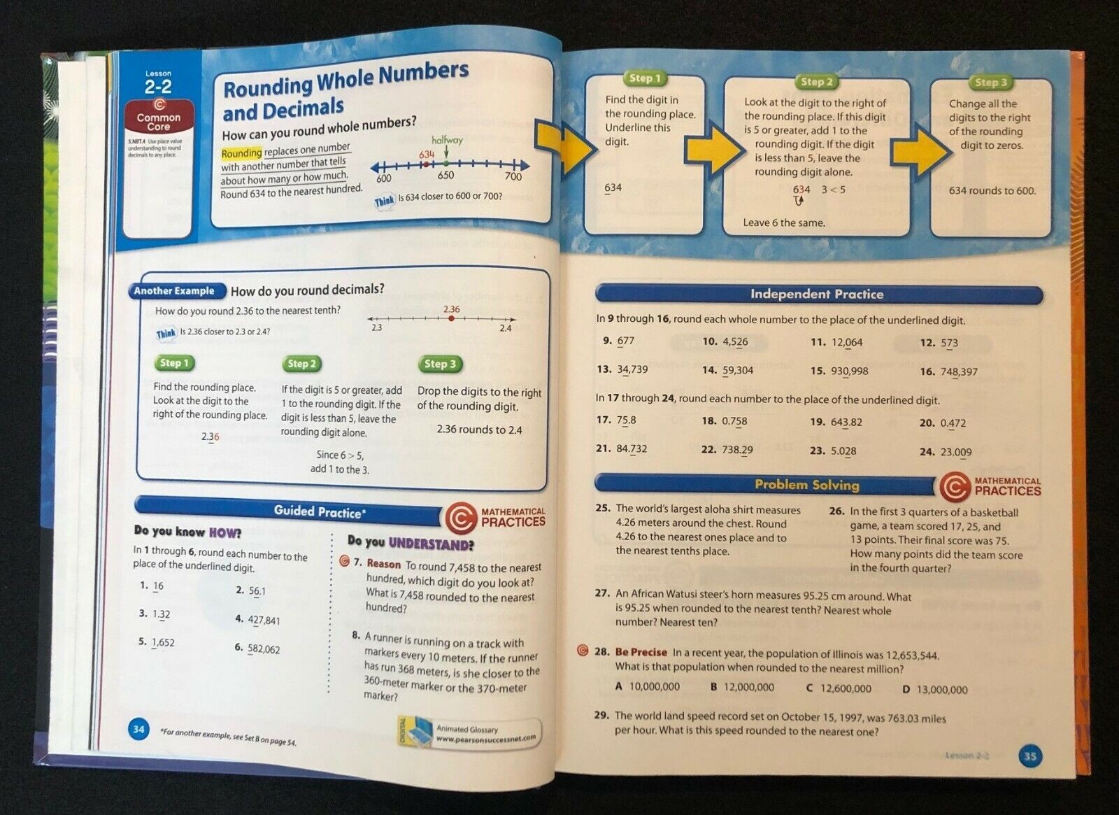 5th Grade – (2012) Pearson enVision Math – Student Textbook