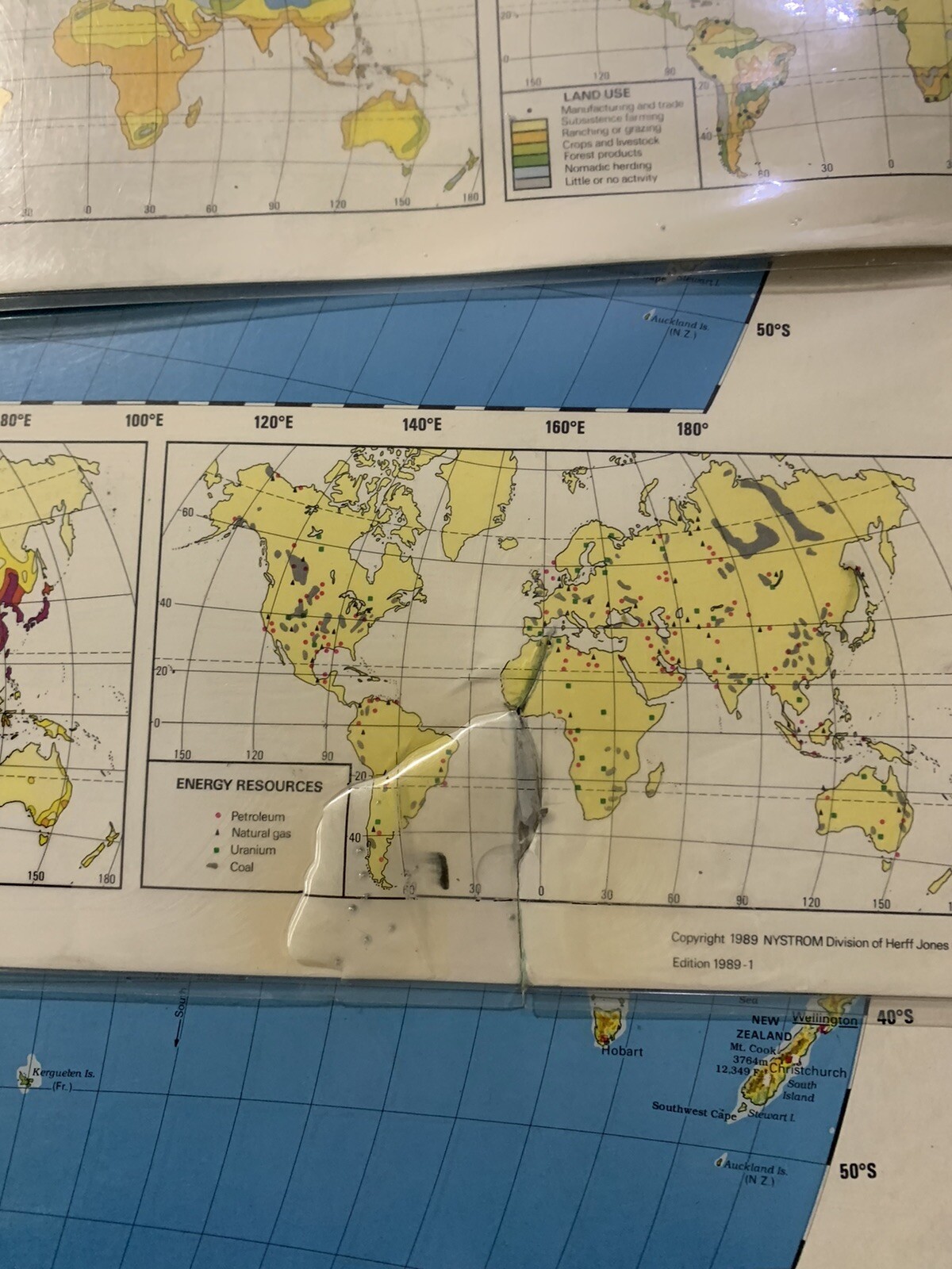 Vtg Mapping World History World NYSTROM Double Side Map # 2HG98 Laminated 17×22”