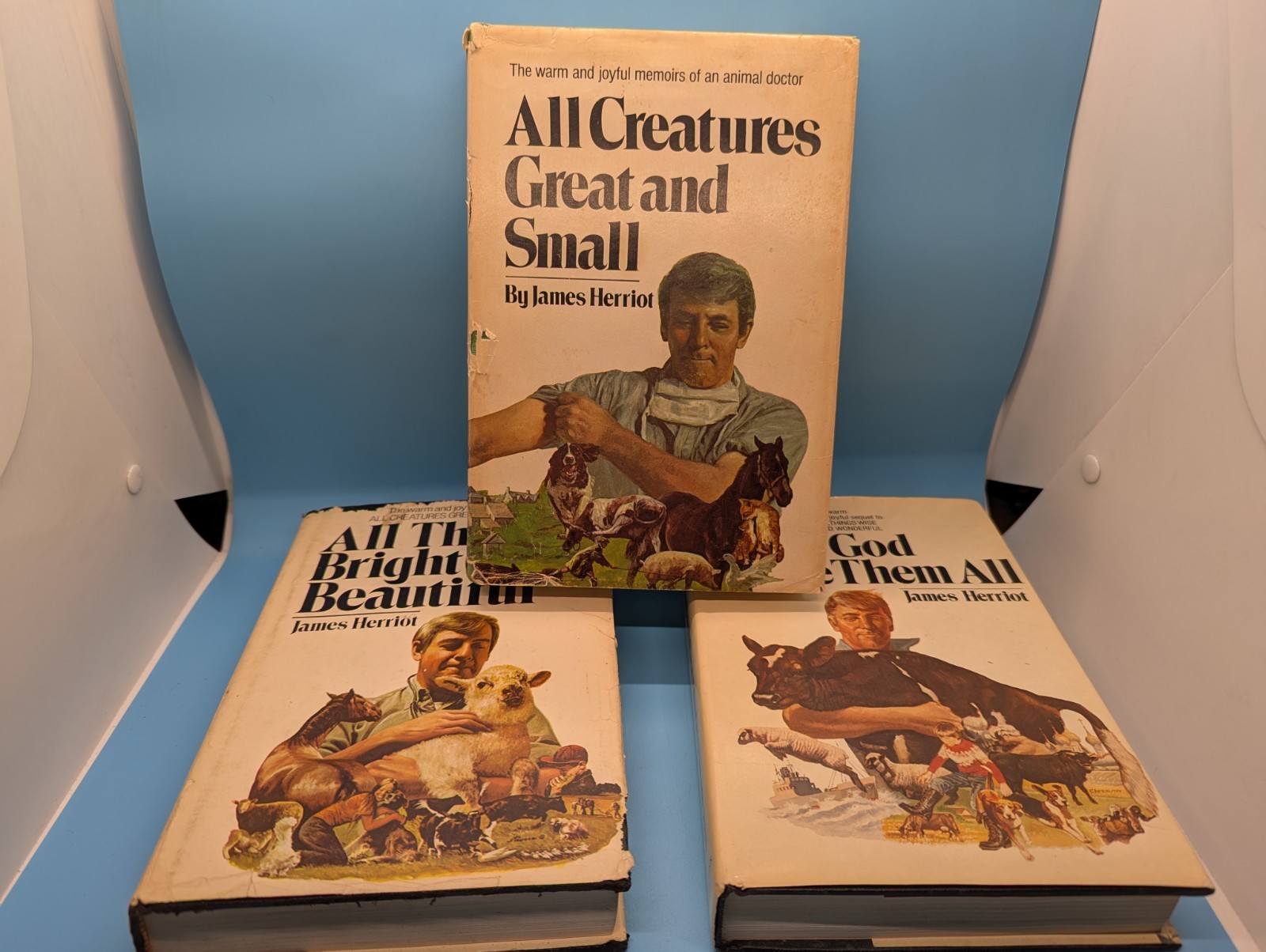 James Herriot Lot Of 3 Books Hardcover (All Tnings Bright, All Creatures, The Lo