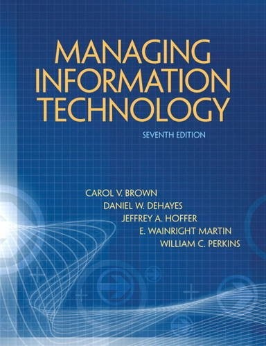 MANAGING INFORMATION TECHNOLOGY By Carol Brown & Daniel Dehayes – Hardcover Mint