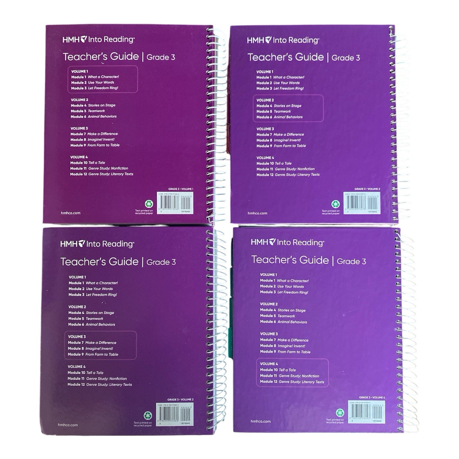 HMH Into Reading Grade 3 Teacher Edition Complete 4 Volume Set