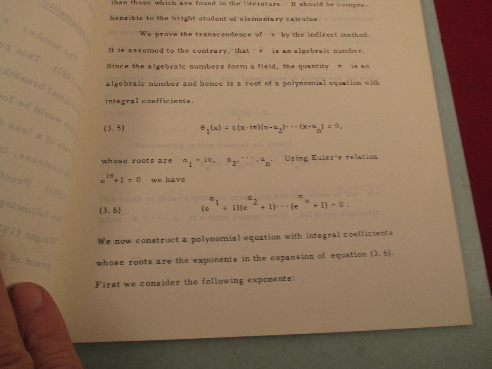 SYNTHESIS OF SIGNIFICANT DEVELOPMENTS IN THE HISTORY OF Pi MASTERS THESIS BURDG