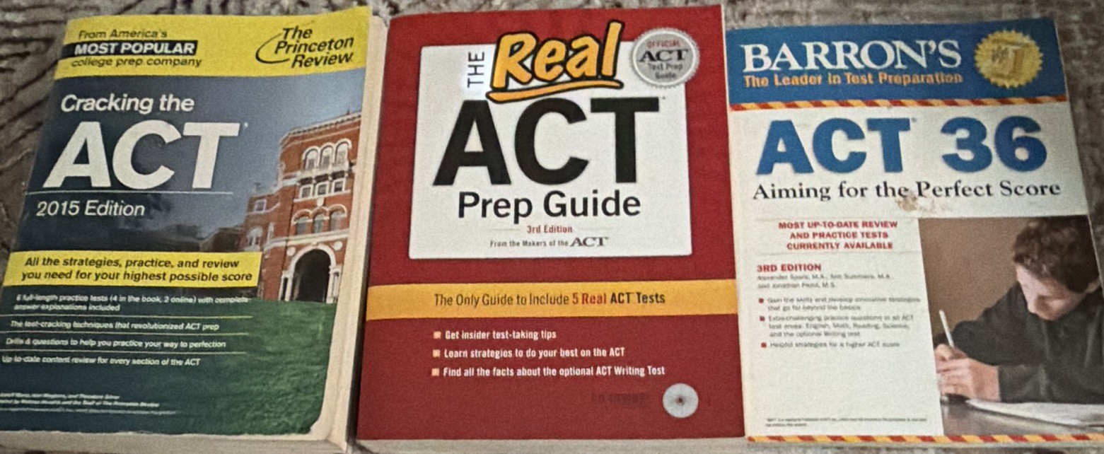 Princeton Review + The Real ACT + Barron’s ACT 36 Study Guide Set (3)