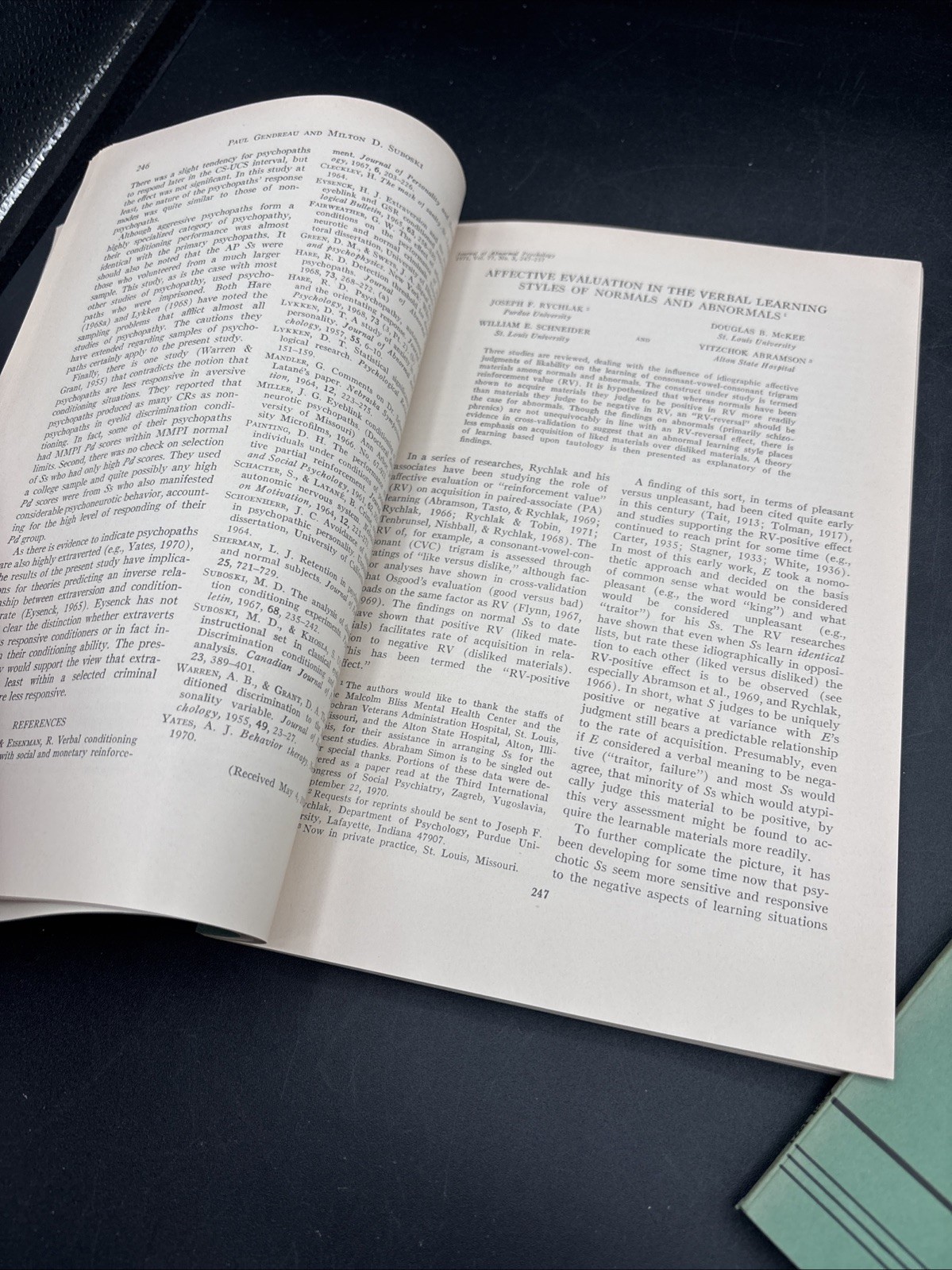 1971 Journal Of Abnormal Psychology Vol 77 1-2-3 Mental Illness Autistic