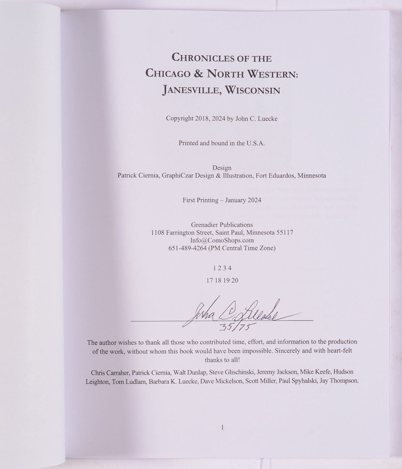 Chronicles of the Chicago & North Western : Janesville Wisc. John Luecke Signed