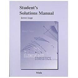 Student’s Solutions Manual for Elementary Statistics by Lapp, James, Good Book