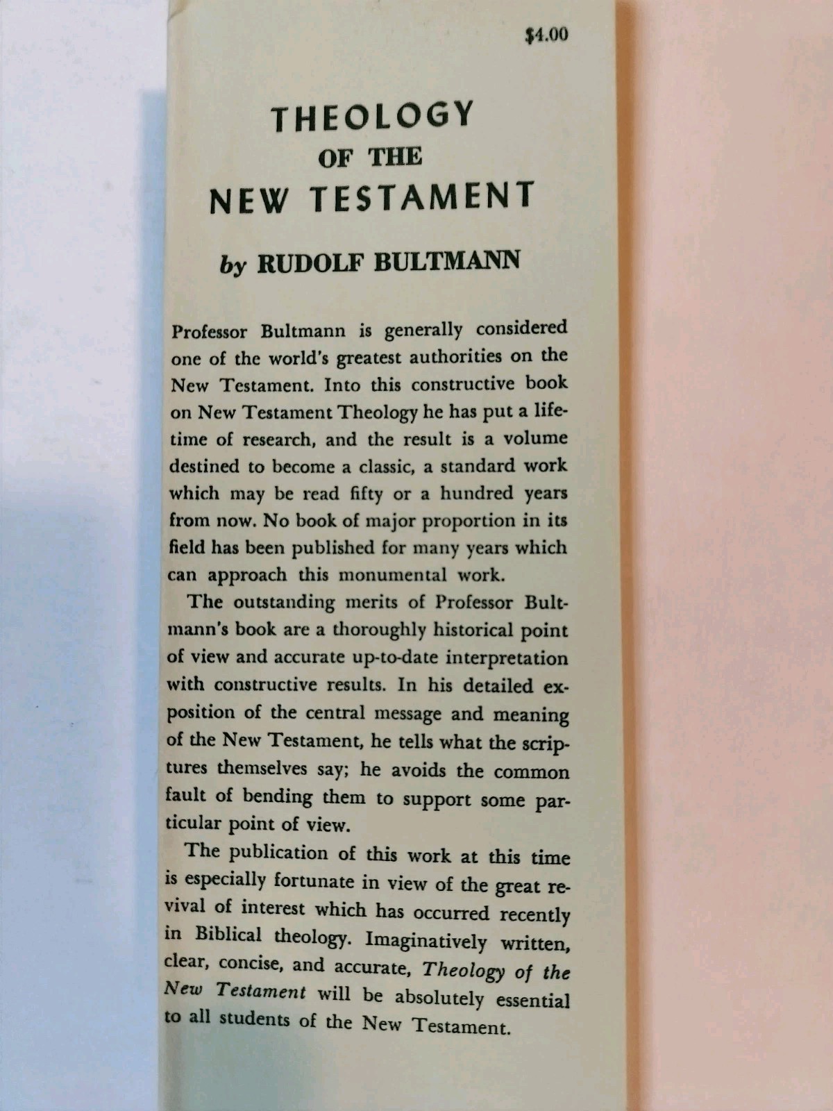 Theology of the New Testament VOLUMES 1 & 2 ~ Rudolf Bultmann ~ SCRIBNERS ~ 1955