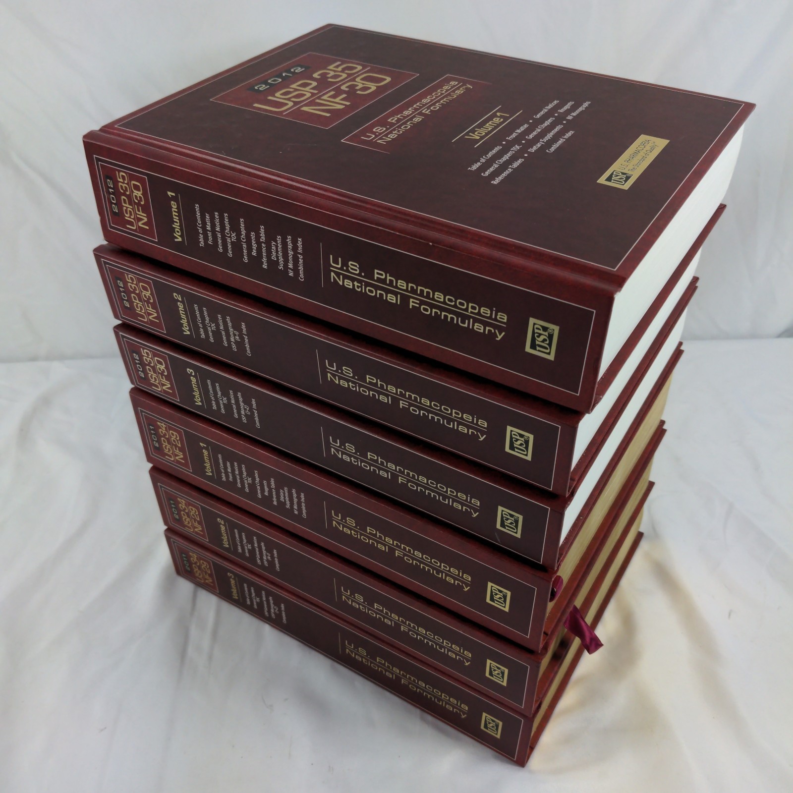 Lot 2 Complete Sets US Pharmacopeia National Formulary USP NF 2011 2012 Vol 1-3