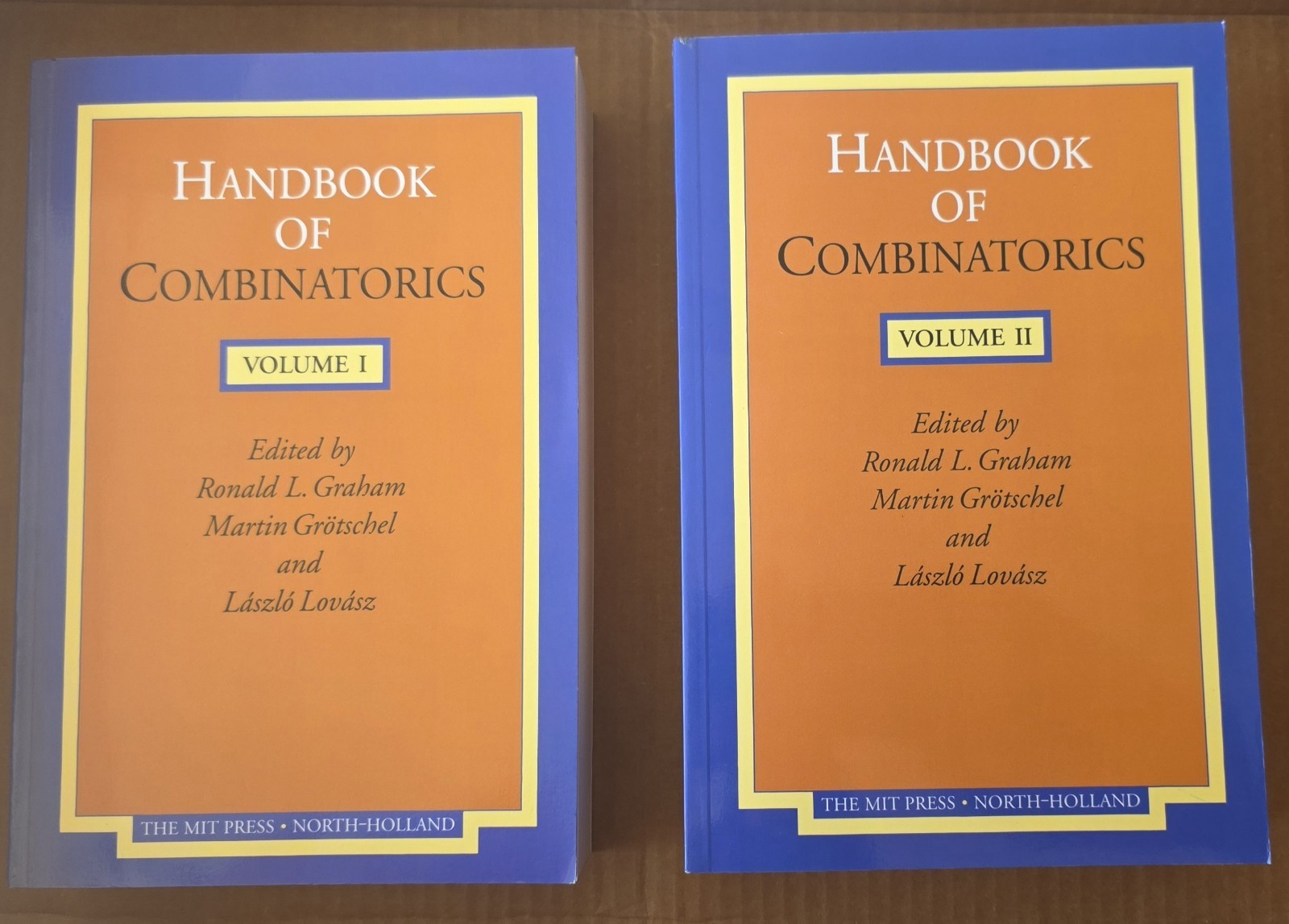 Handbook of Combinatorics: 2-volume set,  paperback, isbn 0262571722