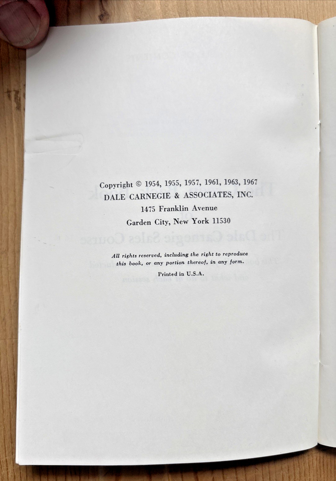 ~The Green Back Book Dale Carnegie Sales Course 68 Pages ~Vintage 1967