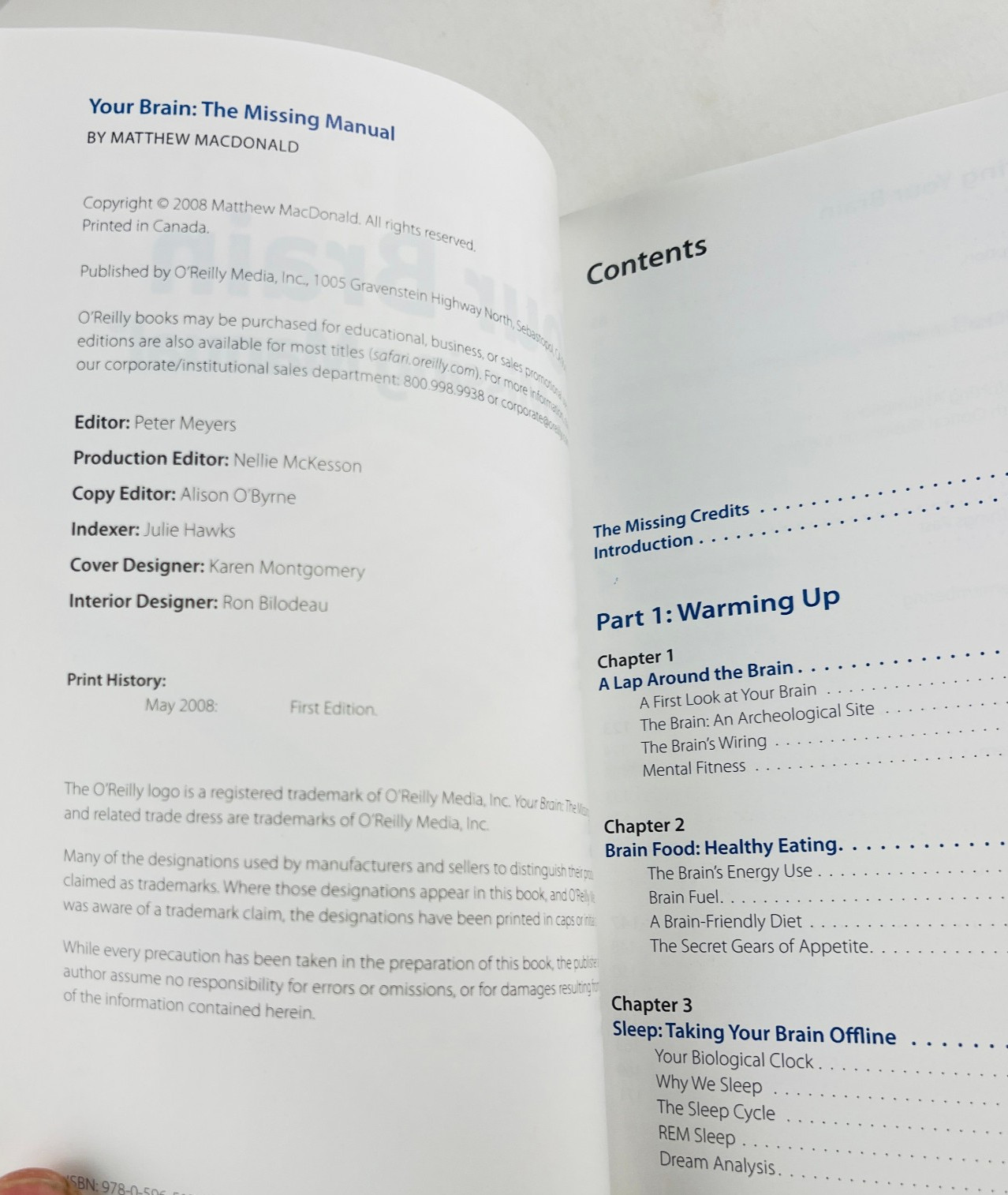 Your Brain The Missing Manual Matthew MacDonald Neuroscience Psychology Book