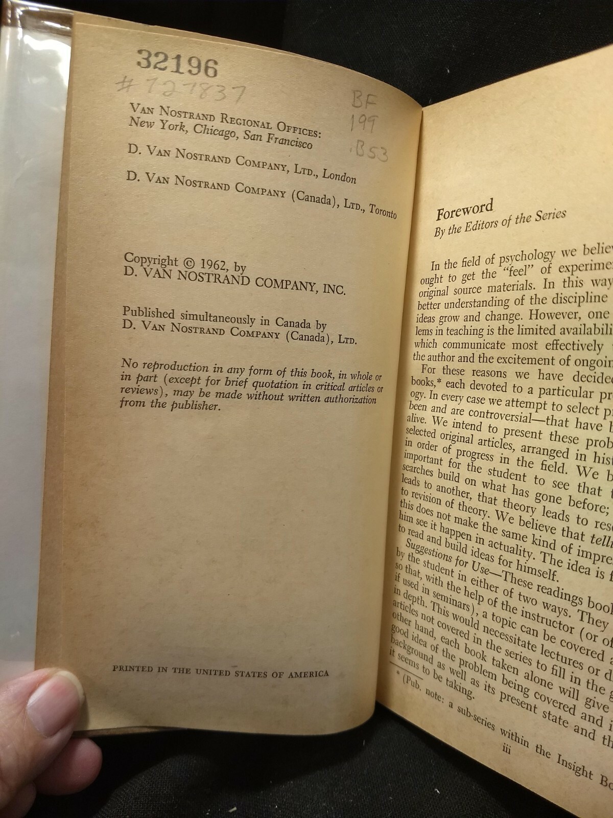 Measuring Human Motivation (Insight Book) Birney & Teevan, Van Nostrand HC 1962