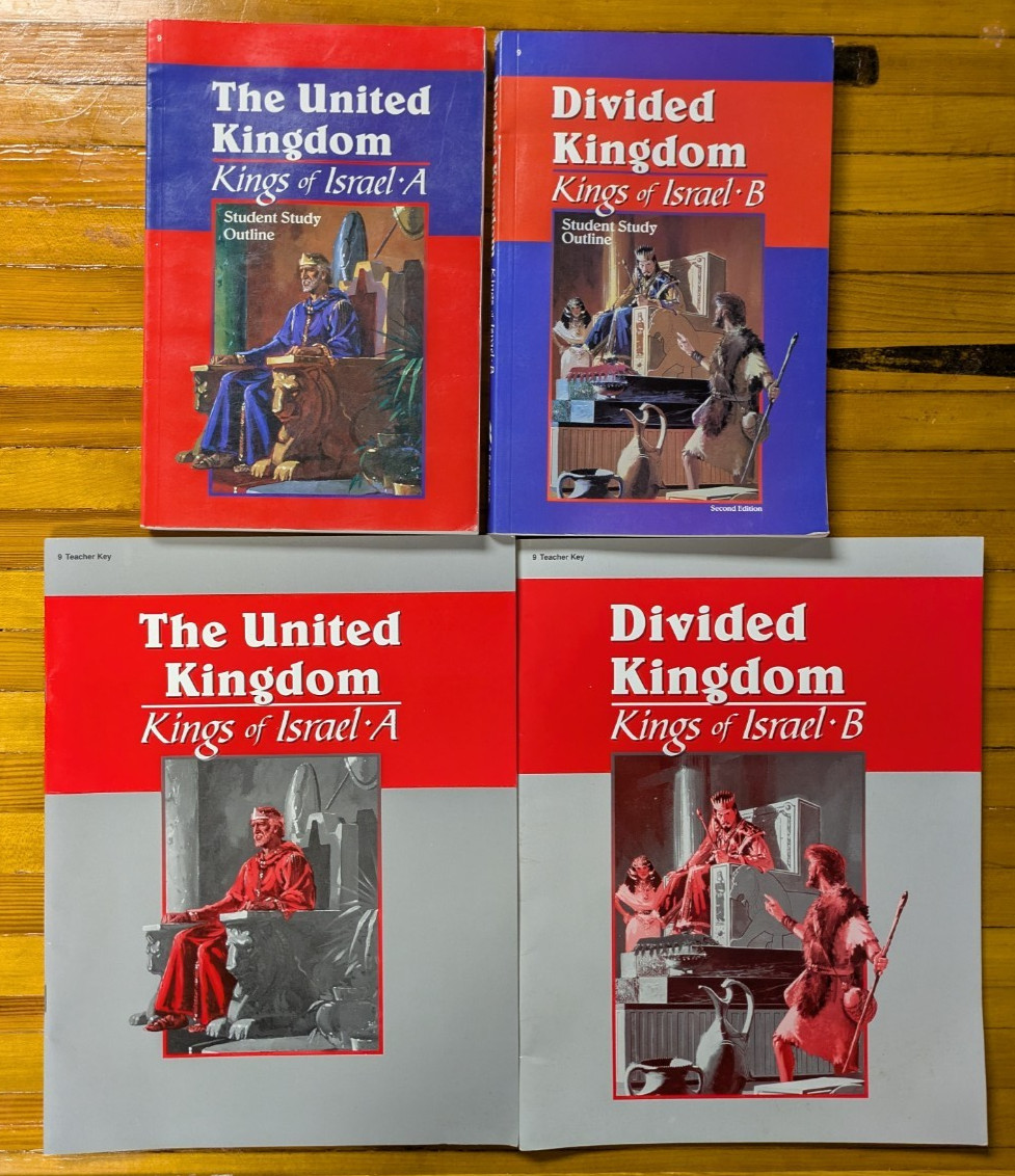 A Beka The United Divided Kingdom Kings of Israel A & B Teachers Keys & Student
