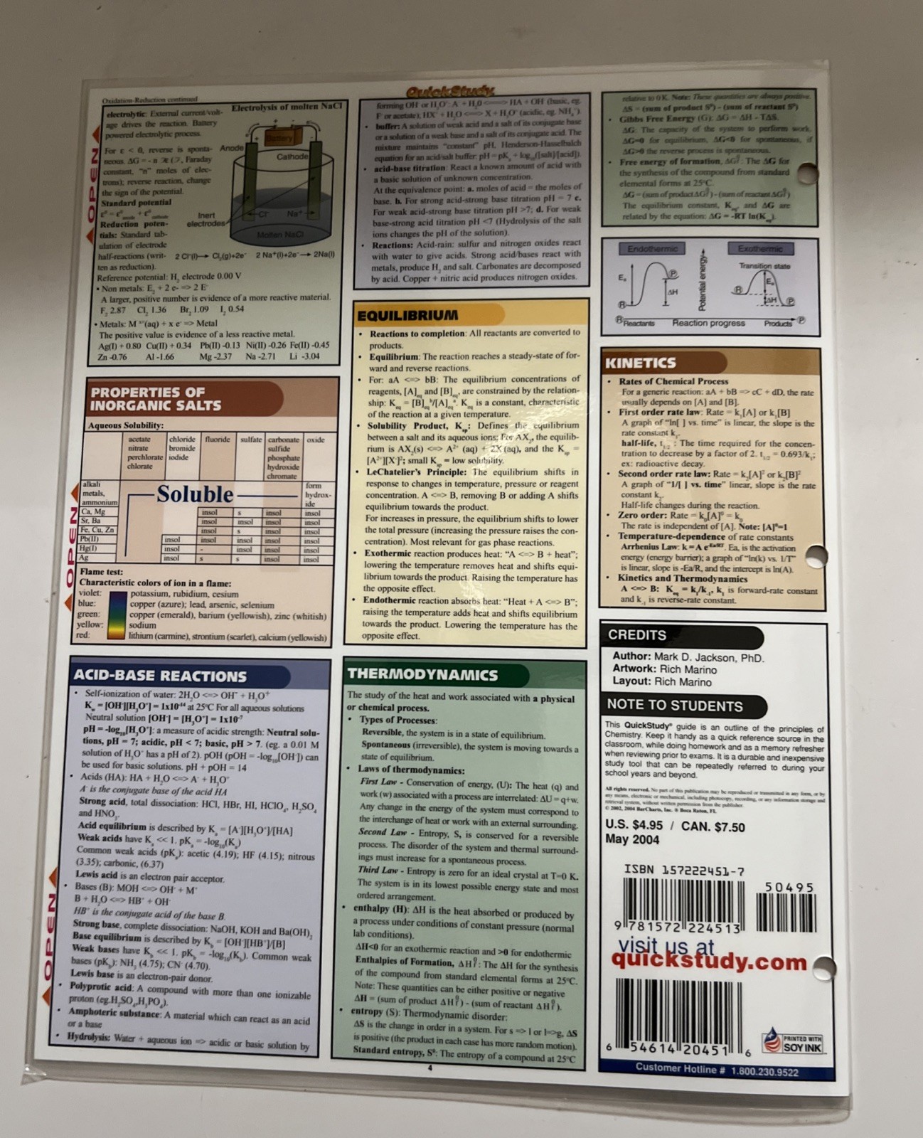Quick Study Academic Chemistry Chemlab Basics Reference Study Guides BarCharts