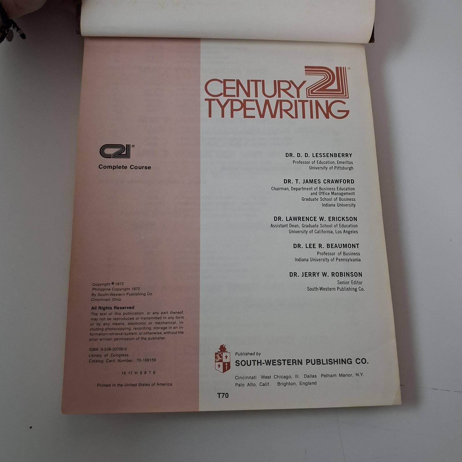 Vintage Century 21 Typewriting Complete Course Brown HC 1972 Business Textbook