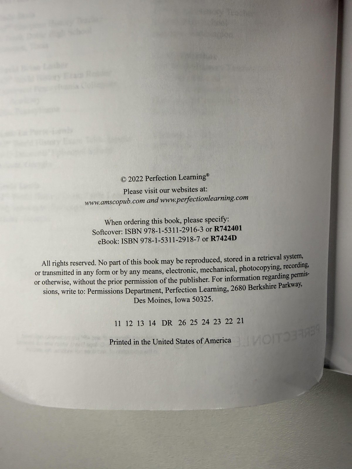 World History Modern 1200-Present AMSCO AP Perfection Learning PB 2022 Textbook