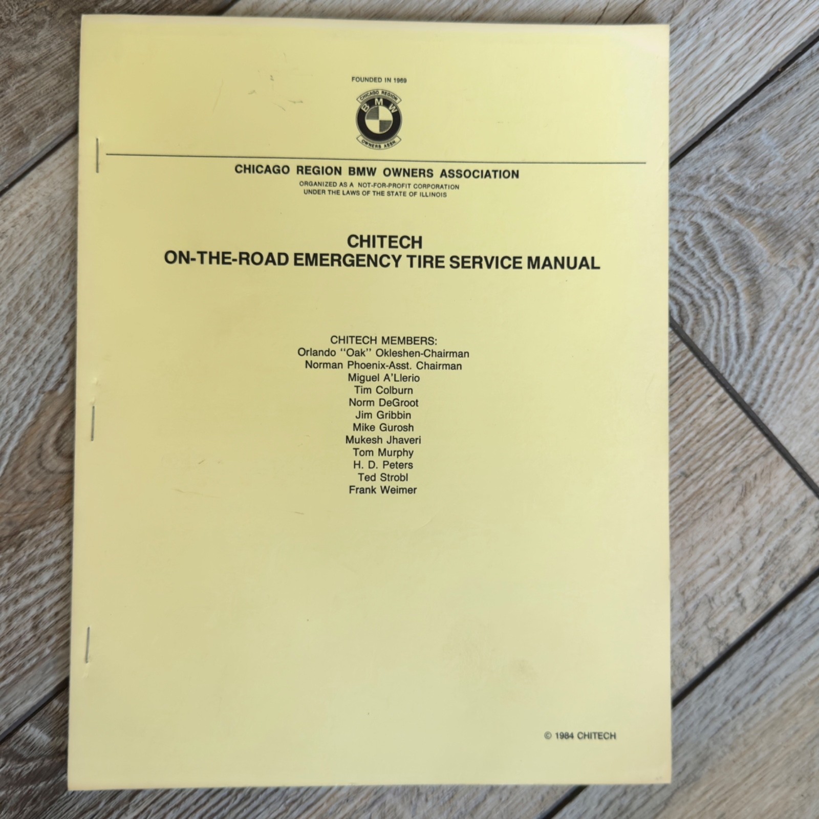 1984 BMW Owners Motorcycle Chitech On The Road Emergency Tire Service Manual