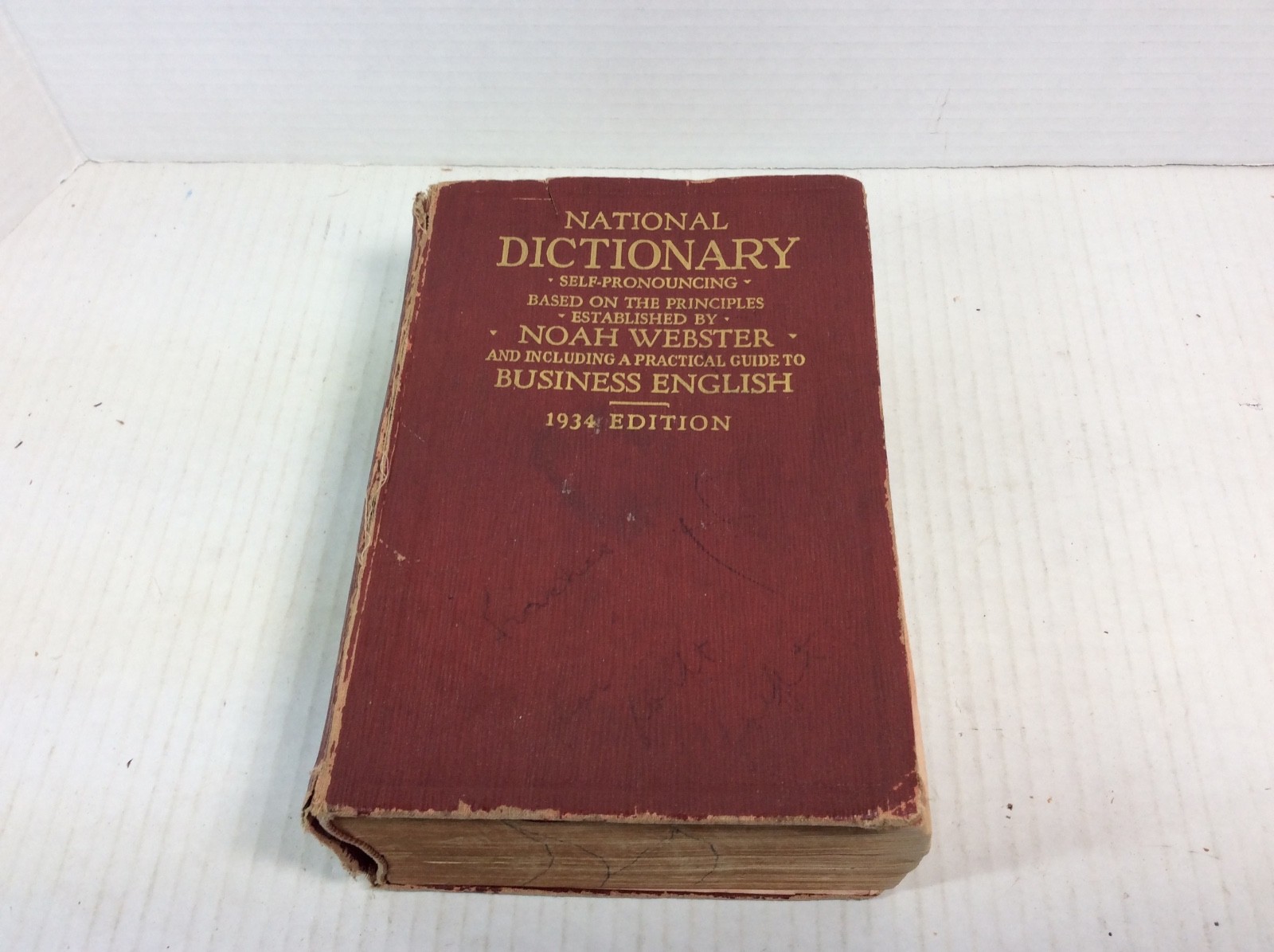 National Dictionary Self-Pronouncing 1943 Edition Noah Webster Business English