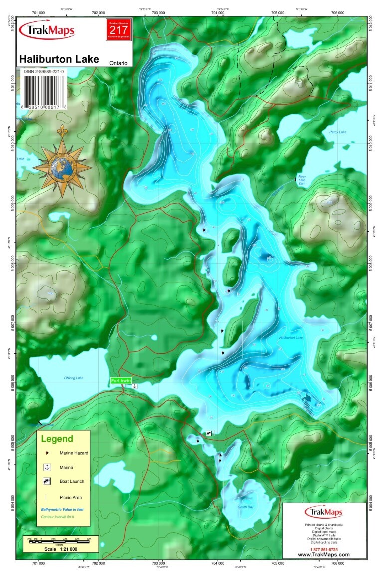 Haliburton Lake | Waterproof Chart | 12 x 18