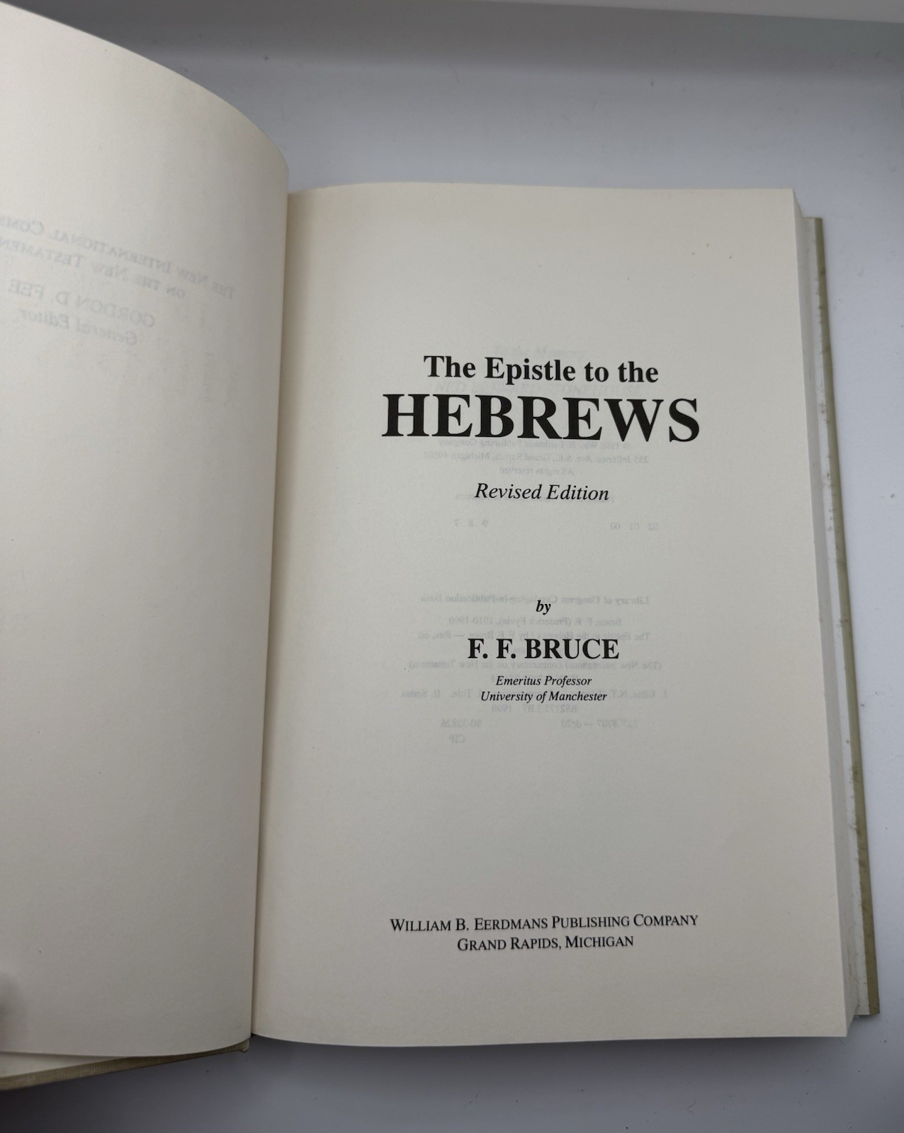 The Epistle to the Hebrews Revised F F Bruce NICNT Hardcover Commentary