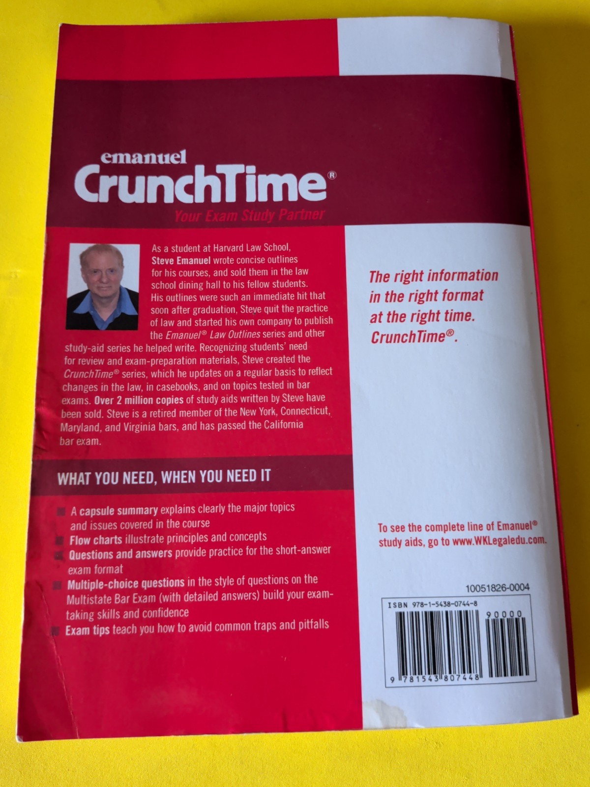 Emanuel Crunchtime Ser.: Emanuel CrunchTime for Constitutional Law by Steven L.