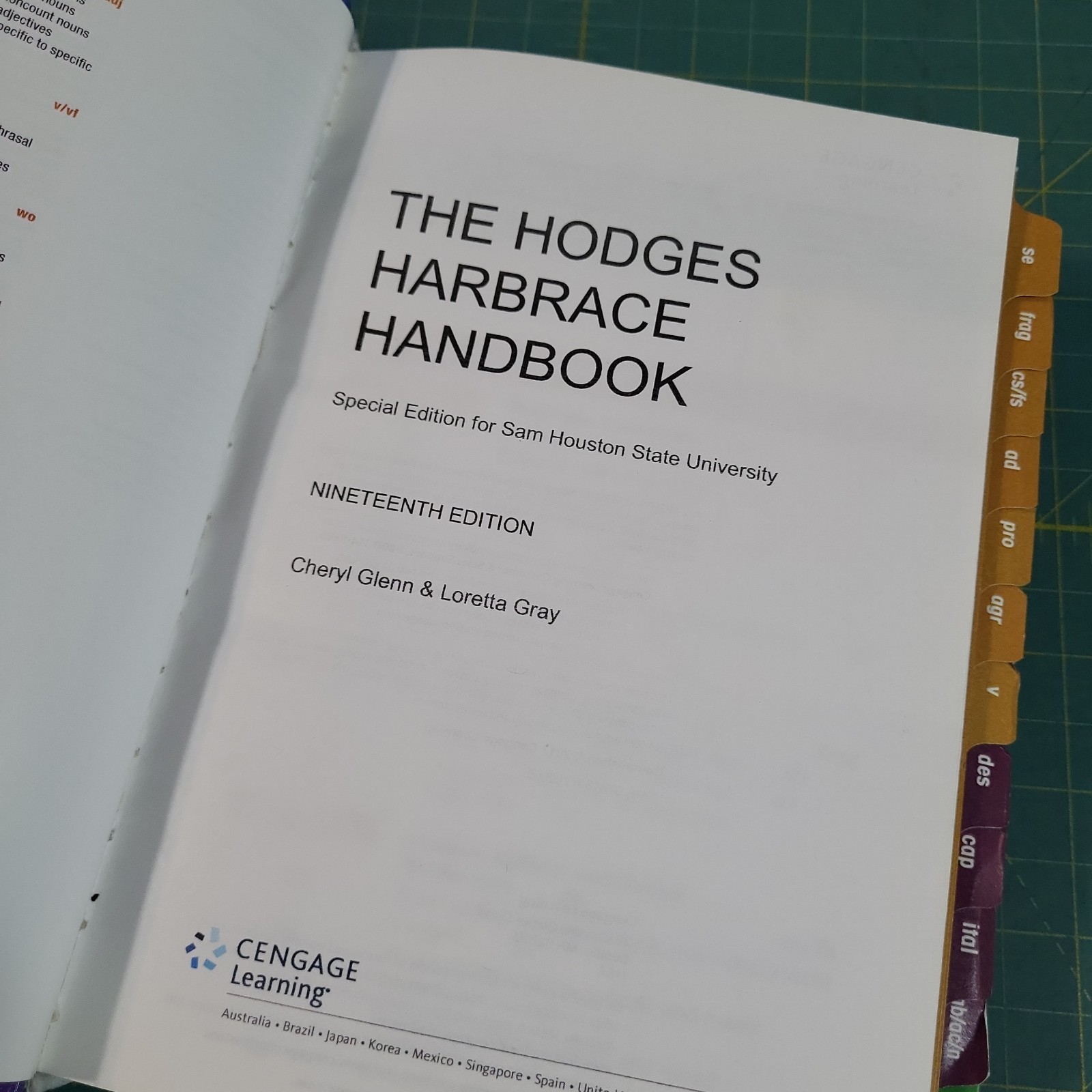 The Hodge’s Harbrace Handbook Nineteenth 19th Edition HC w/2016 Sam Hou. Univ.