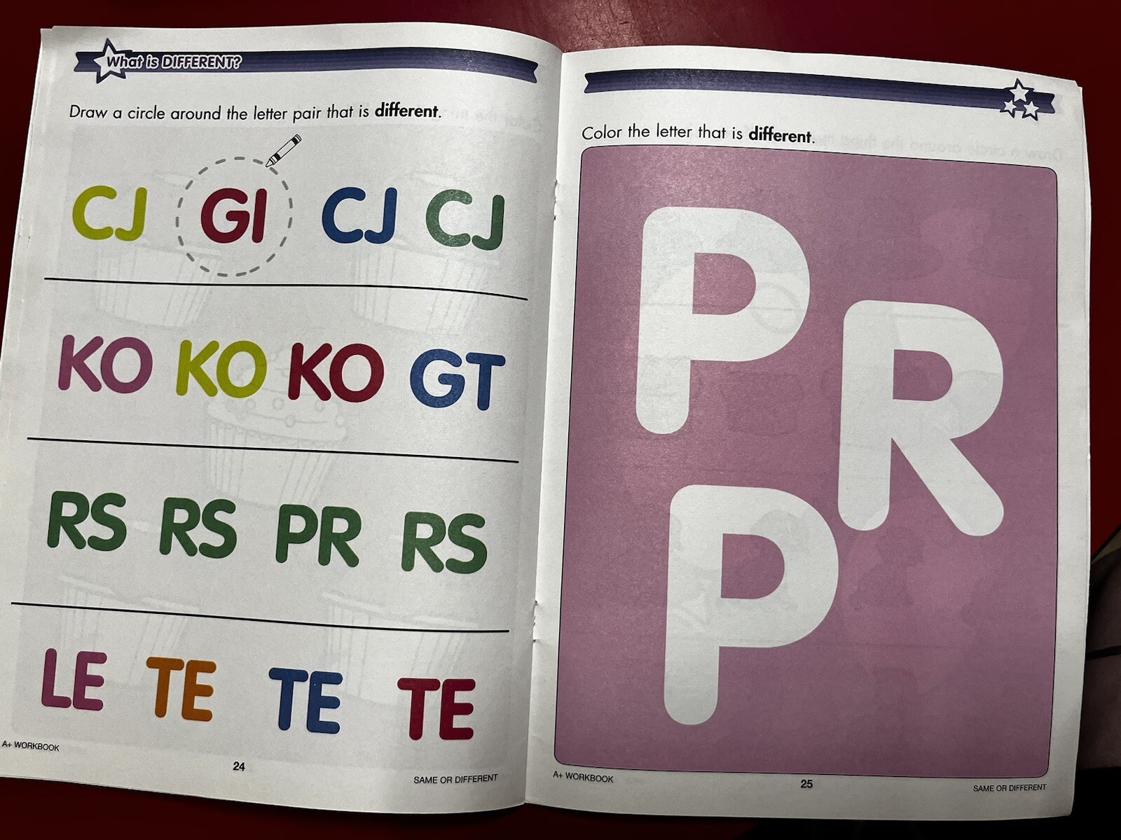 Same Or Different Workbook with Reward Stickers, Pre K-K Workbook, 32 Pages