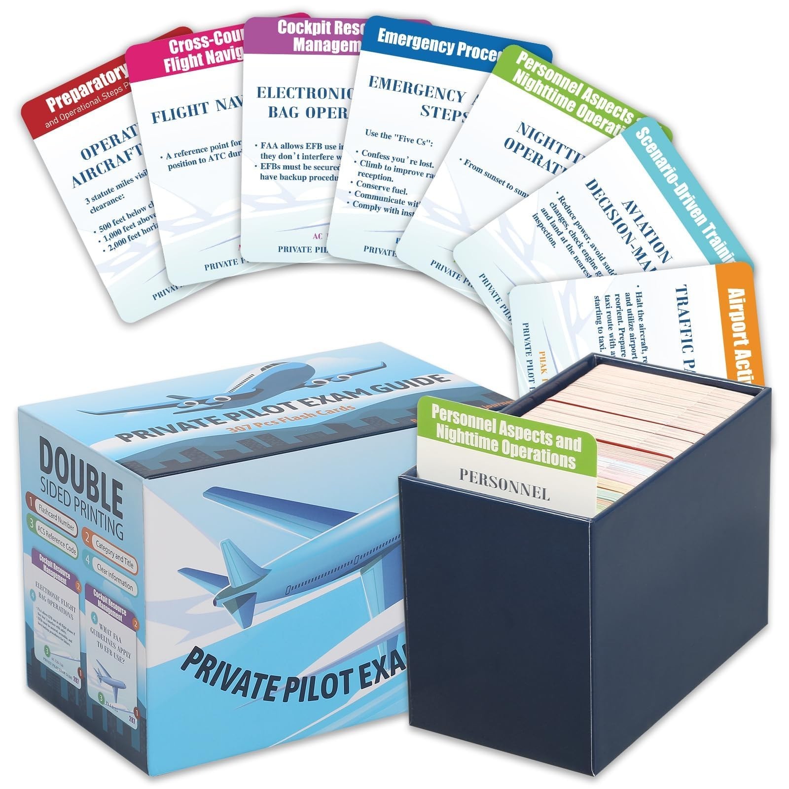 VFR Oral Exam Flashcards – 300+ Study Cards for Private Pilot Checkride, Waterpr