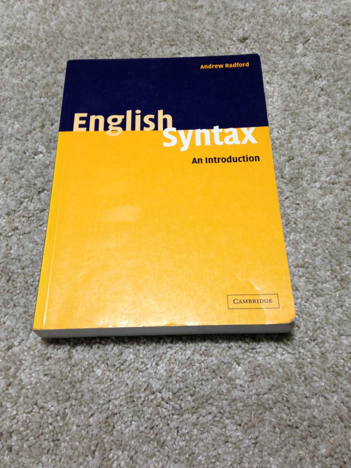 ENGLISH SYNTAX AN INTRODUCTION ANDREW RADFORD PAPERBACK BOOK