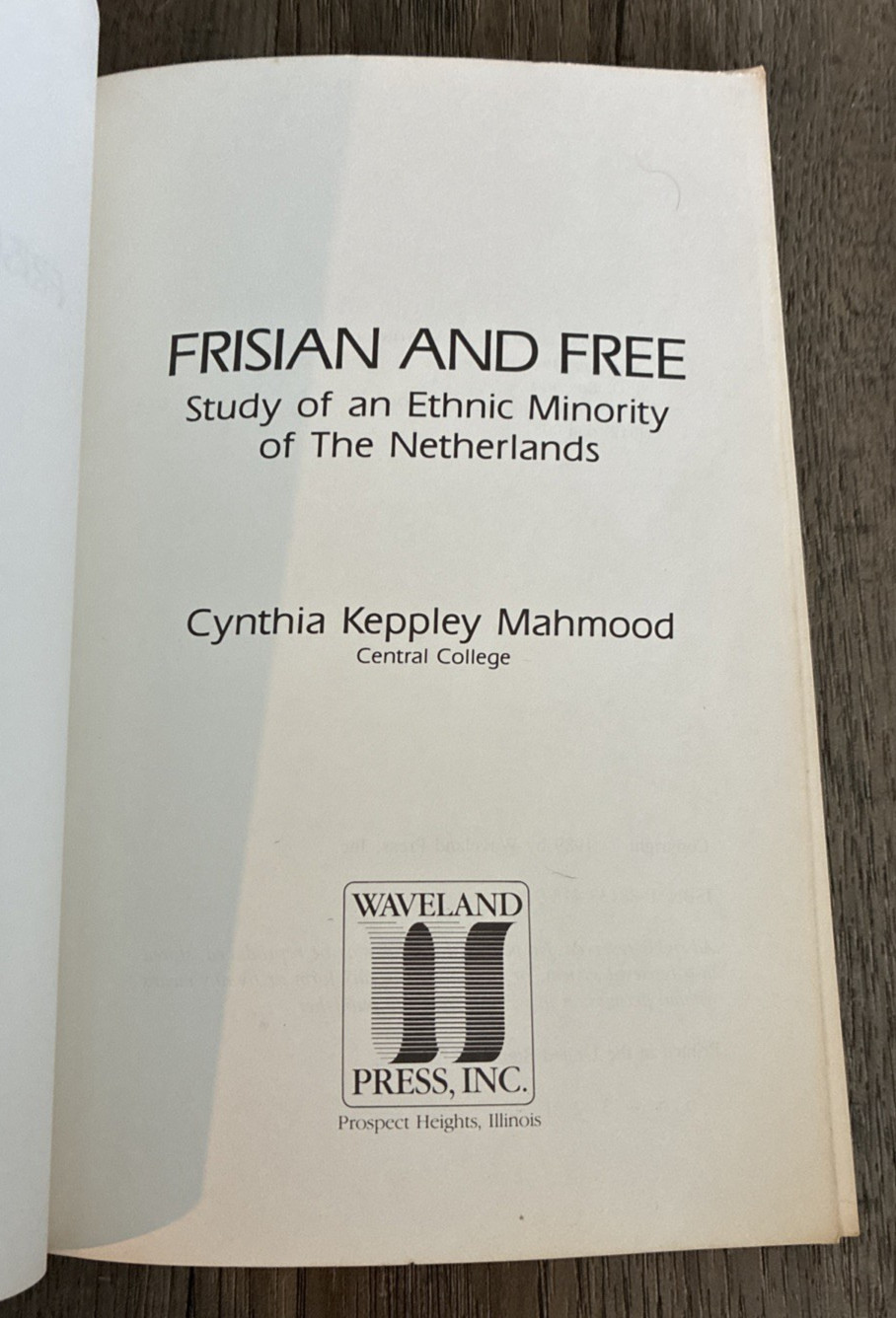 Frisian and Free Study Ethnic Minorities Netherlands Anthropology 1989 Book