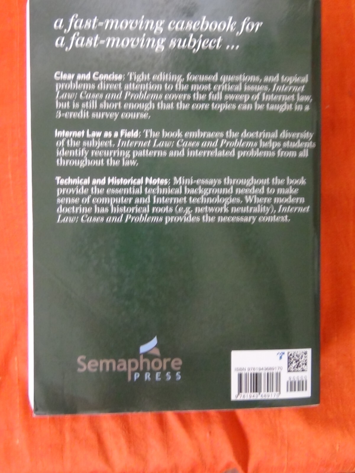 Internet Law Cases Problems Paperback by Grimmelmann James 13 Edition Very Good