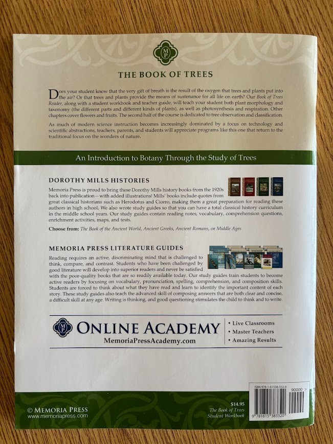 The Book of Trees Student Workbook by Sean Brooks. ISBN: 9781615383320