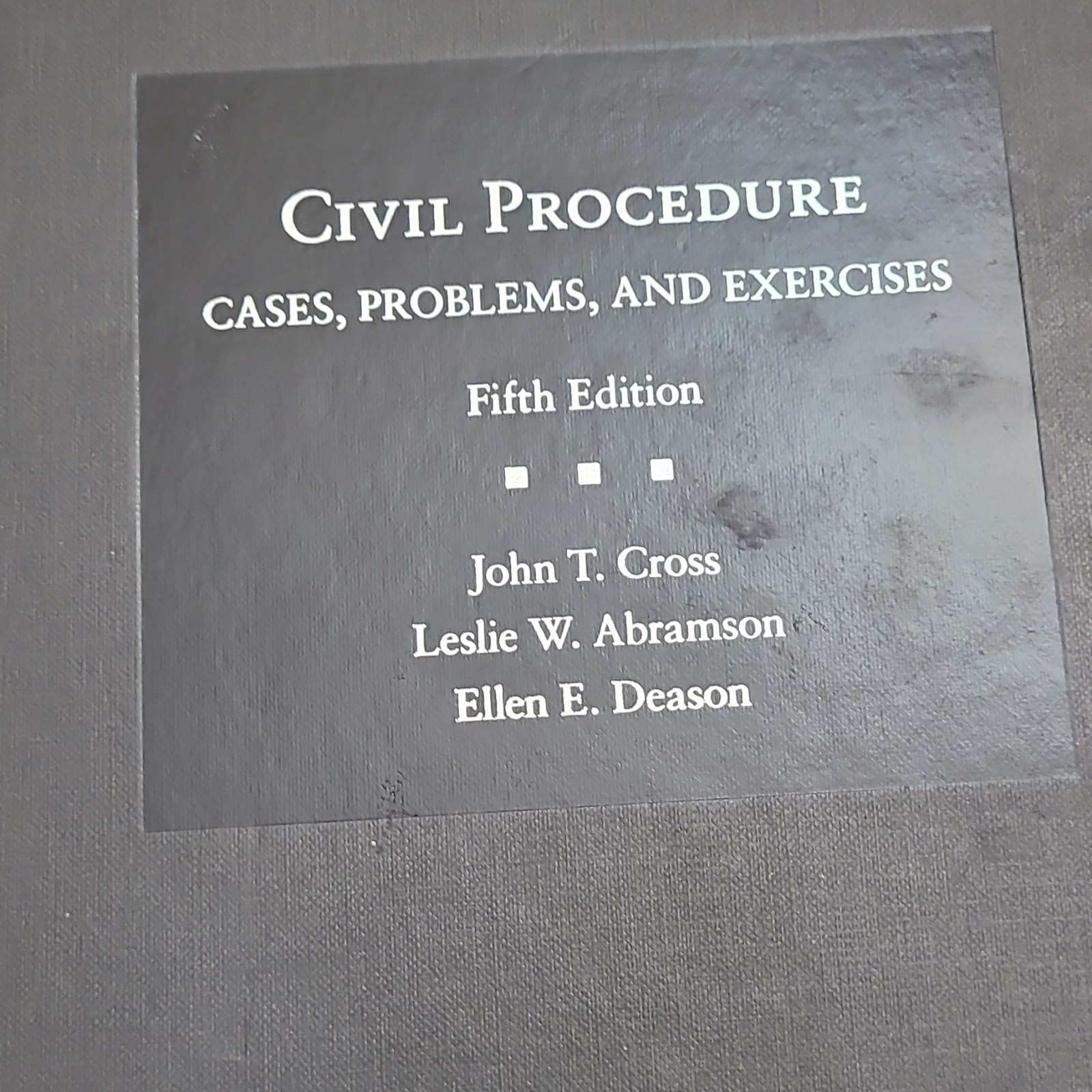 West Academic American Casebook Civil Procedure 5th Ed Hardcover Cross/Abramson