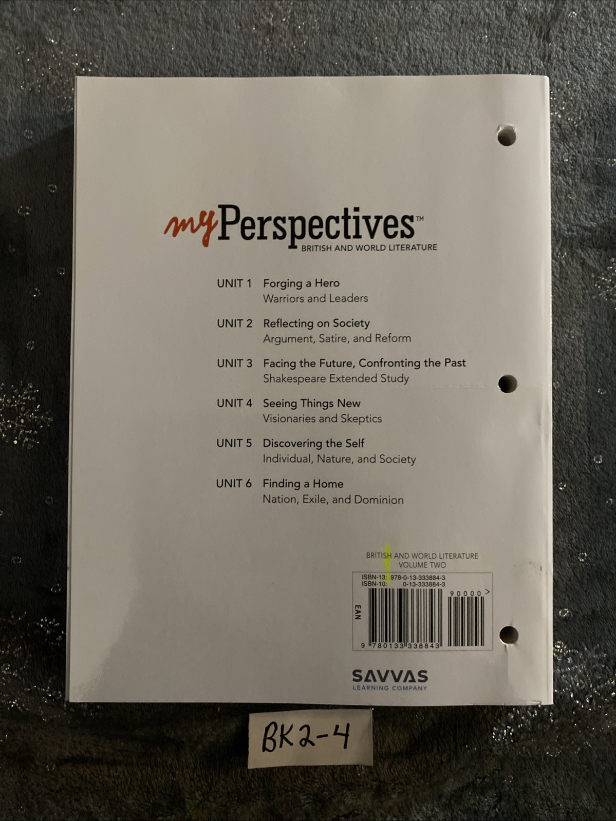 Myperspectives British & World Literature Student Edition Grade 12 Volume 2 Book
