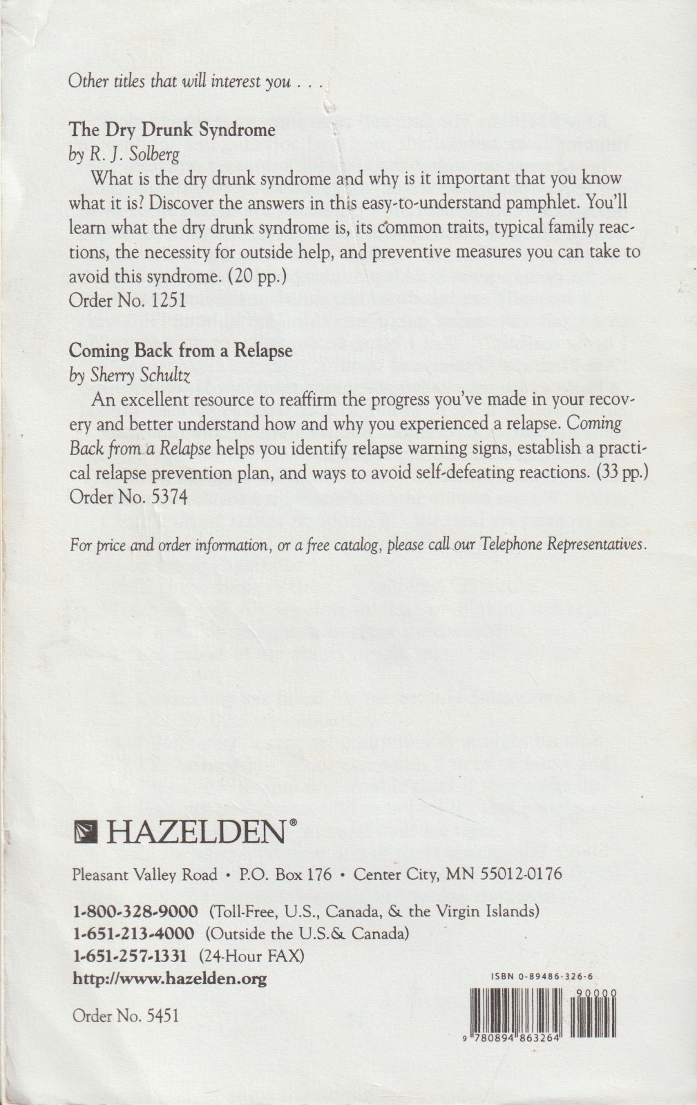 Stinking Thinking, Gayle Rosellini, Alcoholics Anonymous booklet, good condition