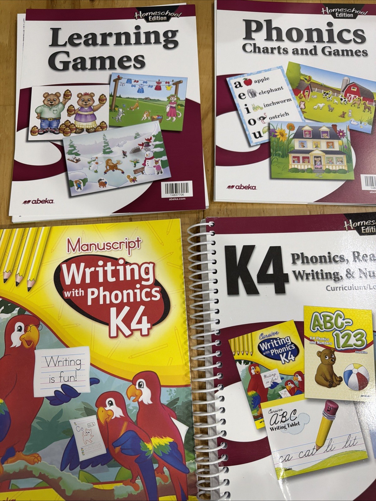 Lot Abeka K4 Curriculum Lesson Plans, Learning Games, Phonics Games, Writing, CD
