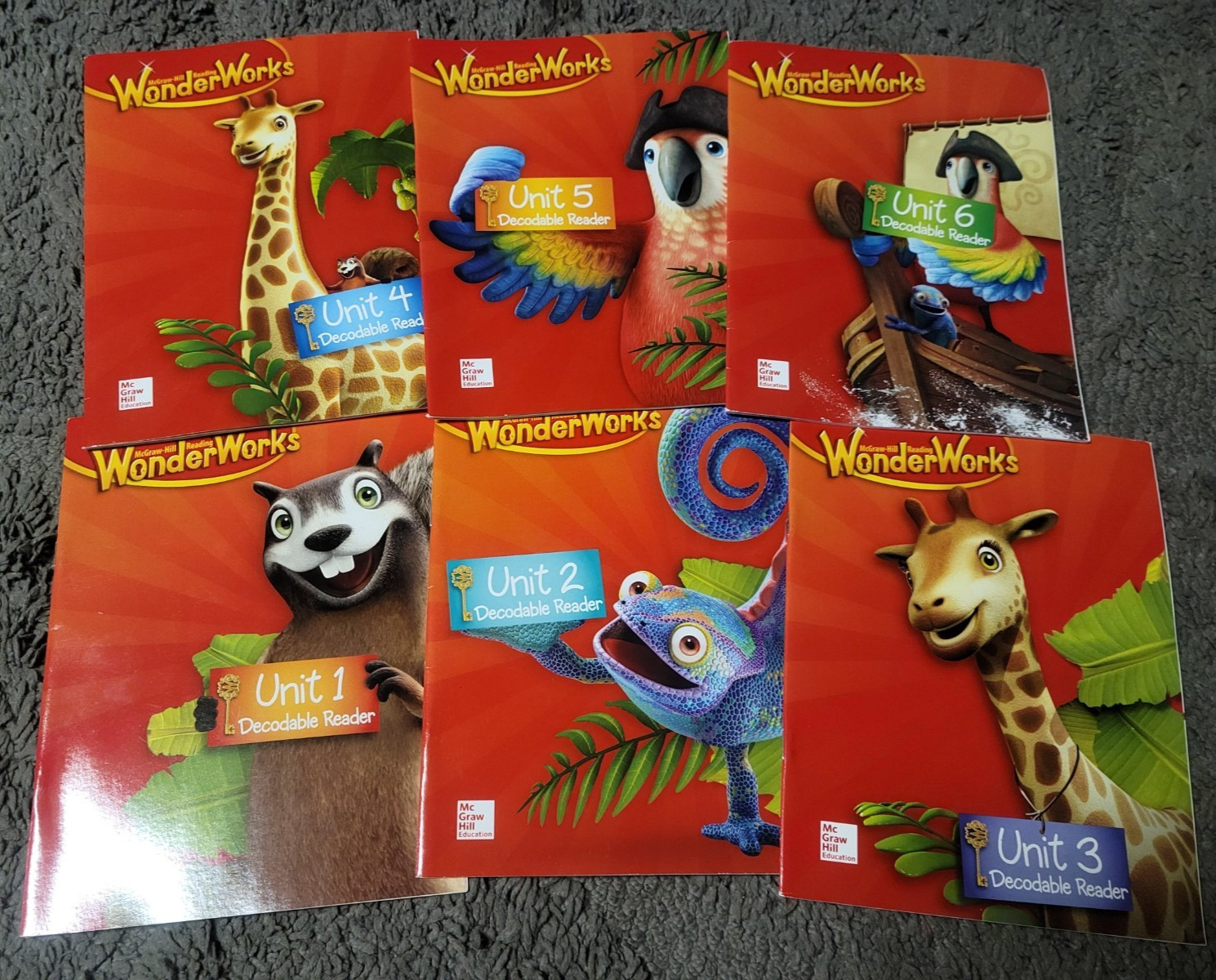 * Grade 1 McGraw Hill WonderWorks Beginner/Learn-to-Read Books *