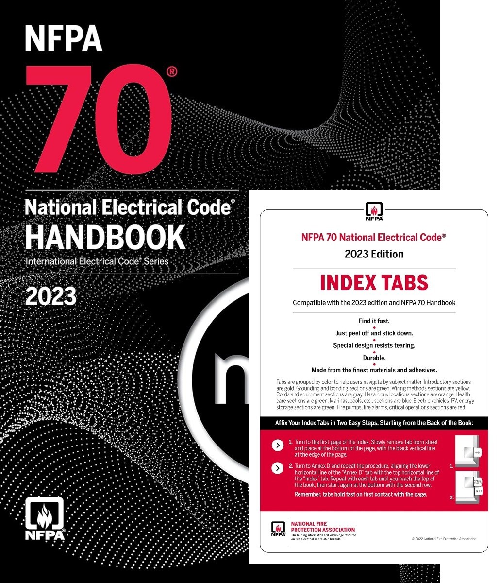 NEC 2023 NFPA 70 National Electrical Code Handbook 2023 Hardcover & Index Tabs