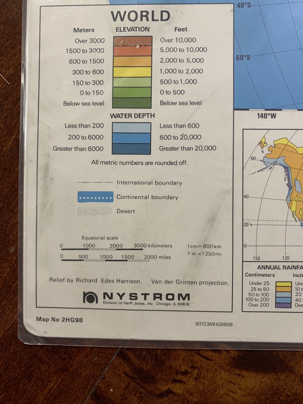 Vtg Mapping World History World NYSTROM Double Side Map # 2HG98 Laminated 17×22”
