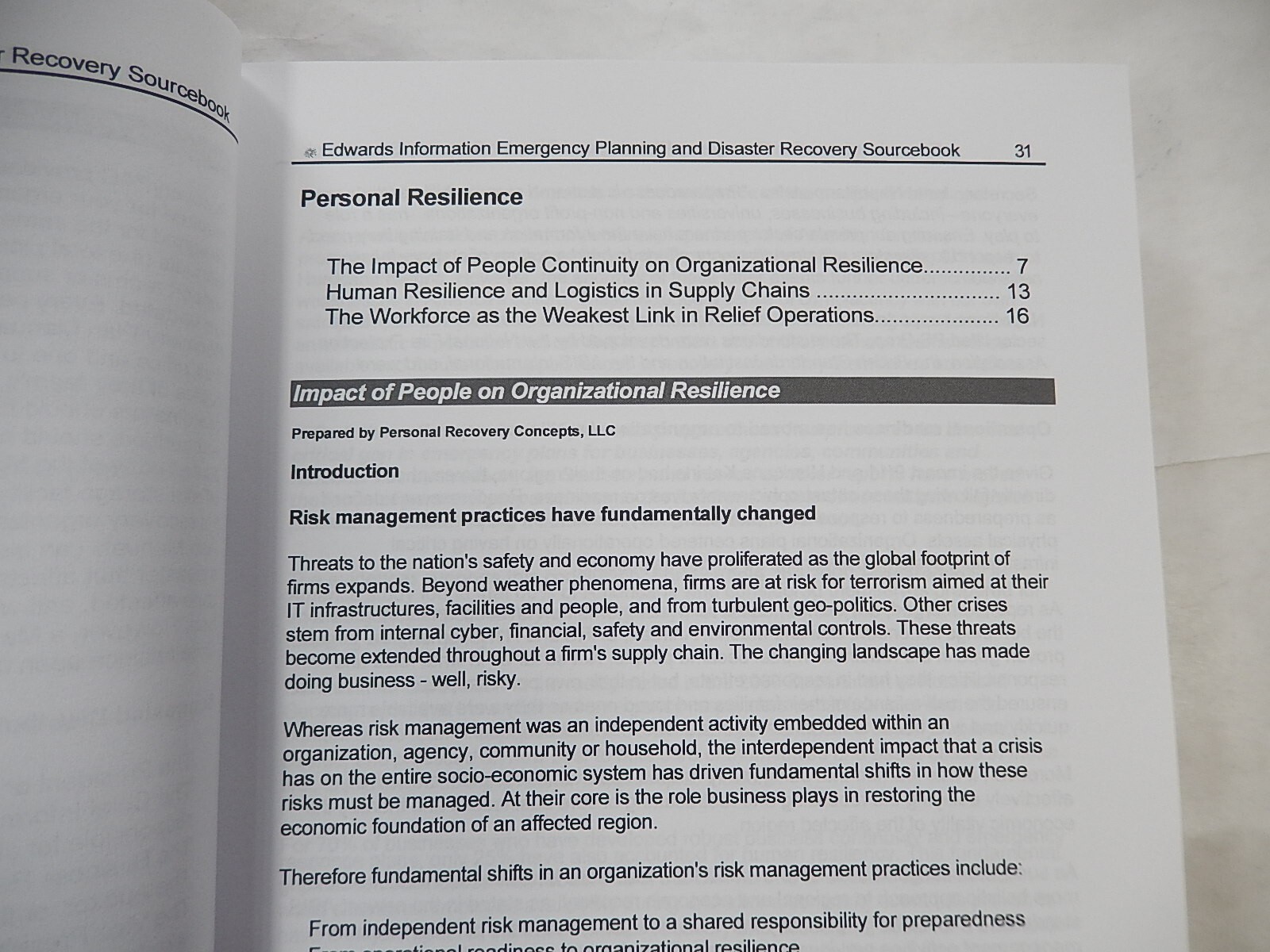 Emergency Planning and Disaster Recovery Sourcebook, 2013, 20th Edition, Edwards