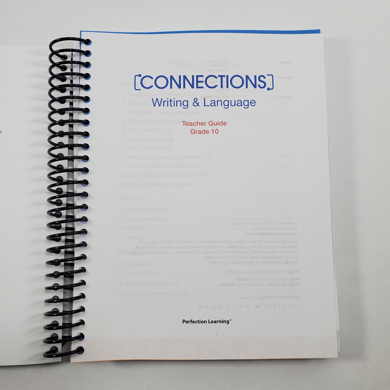 Connections Writing & Language Grade 10 Teacher Guide Perfection Learning 2020