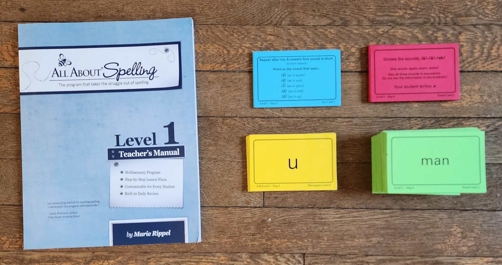 All about Spelling Level 1 Teacher’s Manual, Black & White Edition with Cards